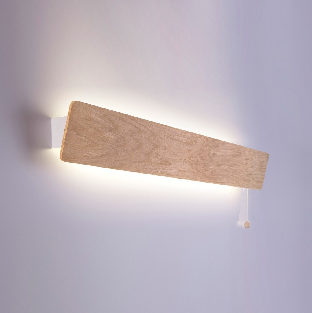 Kinkiet drewniany długi OSLO LED 90 dąb z włącznikiem - Nowodvorski Lighting
