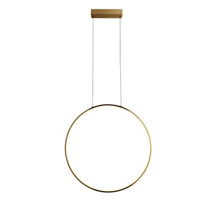 Lampa wisząca MIRROR duża złota LED obręcz wokół lustra IP44 do łazienki - Light Prestige