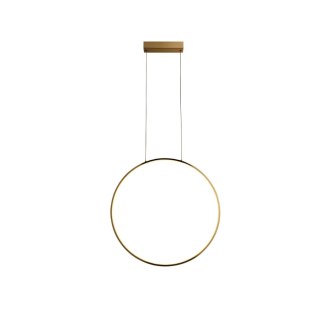 Lampa wisząca MIRROR mała złota LED obręcz wokół lustra IP44 do łazienki - Light Prestige