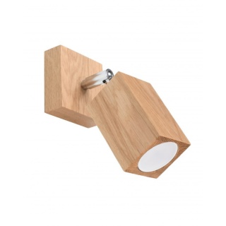 Kinkiet KEKE dębowy regulowany w stylu skandynawskim - Sollux Lighting
