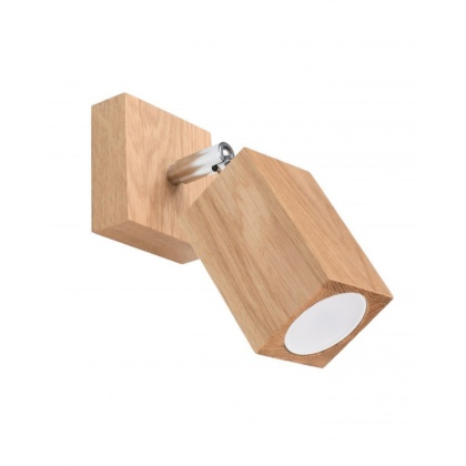 Kinkiet KEKE dębowy regulowany w stylu skandynawskim - Sollux Lighting
