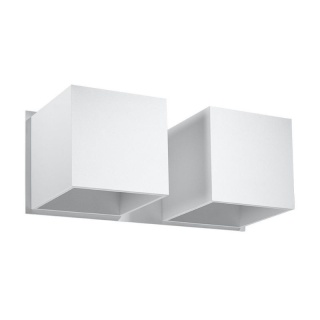Kinkiet QUAD 2 biały nowoczesny podwójny dekoracyjny - Sollux Lighting
