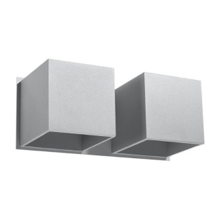 Kinkiet QUAD 2 szary nowoczesny podwójny dekoracyjny - Sollux Lighting