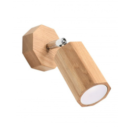 Kinkiet ZEKE drewniany dębowy w stylu skandynawskim regulowany do czytania - Sollux Lighting