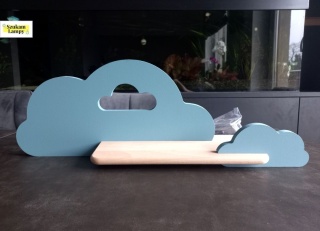 Kinkiet lampka dziecięca LED z półką CLOUD CHMURKA niebieska z kablem - Candellux Lighting