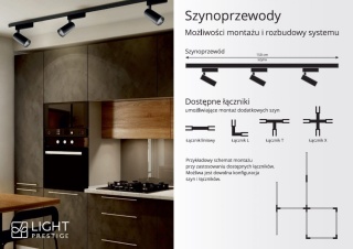 Łącznik I biały liniowy do szynoprzewodów 1F - Light Prestige