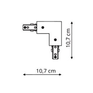 Łącznik L kątowy zasilający czarny do szynoprzewodów 1F - Light Prestige