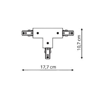 Łącznik T zasilający czarny do szynoprzewodów 1F - Light Prestige