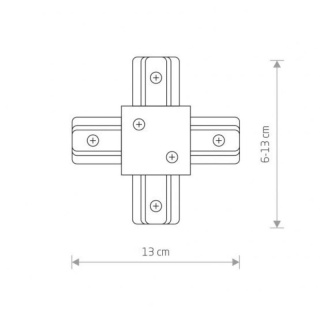 Łącznik krzyżowy X czarny do szynoprzewodów PROFILE RECESSED 1-fazowych podtynkowych - Nowodvorski Lighting