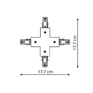 Łącznik X krzyżowy zasilający biały do szynoprzewodów 1F - Light Prestige