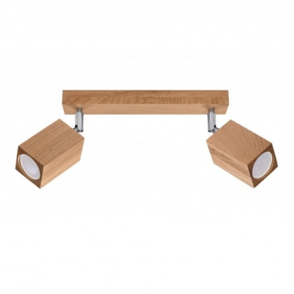 Lampa sufitowa KEKE 2 dębowa regulowana drewniana na listwie - Sollux Lighting
