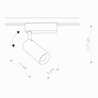 Lampa szynowa IRIS czarna LED 12W 3000K reflektor do szyn PROFILE - Nowodvorski Lighting