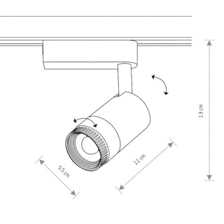 Lampa szynowa PROFILE ZOOM LED biały 9W 4000K z regulacją kąta świecenia reflektor spot - Nowodvorski Lighting