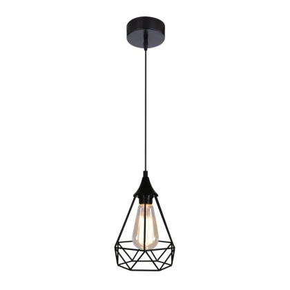 Lampa wisząca GRAF 1 czarna druciana loft - Candellux Lighting