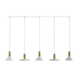 Lampa wisząca HERMANOS V biały / mosiądz zwis nad wyspę stół - Nowodvorski Lighting