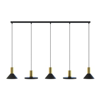 Lampa wisząca HERMANOS V czarny / mosiądz zwis nad wyspę stół - Nowodvorski Lighting