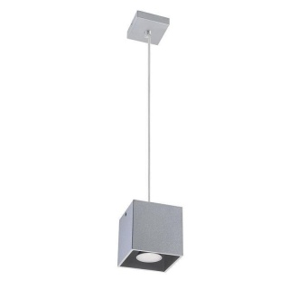 Lampa wisząca QUAD 1 szary zwis sześcian kostka - Sollux Lighting