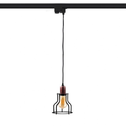 Lampa wisząca na szynę WORKSHOP czarna miedziana loft do systemu szynowego PROFILE - Nowodvorski Lighting