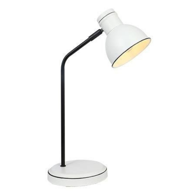 Lampka biurkowa ZUMBA biało-czarna prosta na biurko - Candellux Lighting