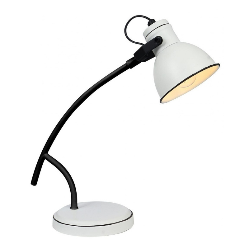 Lampka biurkowa ZUMBA biało-czarna skośna gabinetowa - Candellux Lighting