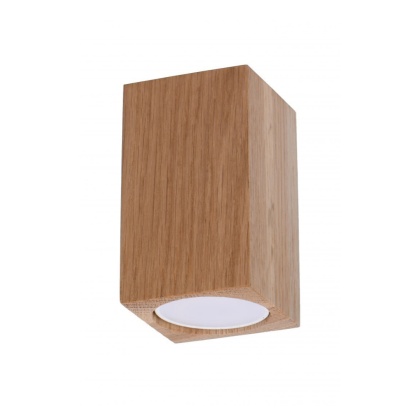 Oprawa natynkowa KEKE 10 drewniana dębowa kanciasta mała - Sollux Lighting