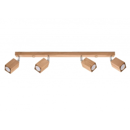 Lampa sufitowa KEKE 4 dębowa regulowana drewniana na listwie - Sollux Lighting
