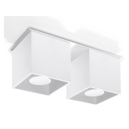 Plafon QUAD 2 biały podwójna lampa sufitowa aluminiowa - Sollux Lighting