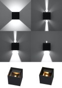 Kinkiet aluminiowy LUCA LED IP54 czarny lampa zewnętrzna elewacyjna - Sollux Lighting