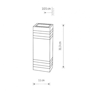 Kinkiet zewnętrzny elewacyjny podwójny RIO II czarny nowoczesny - Nowodvorski Lighting