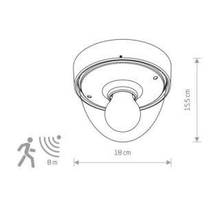 Lampa natynkowa zewnętrzna NOOK SENSOR czarno złota z czujnikiem ruchu - Nowodvorski Lighting