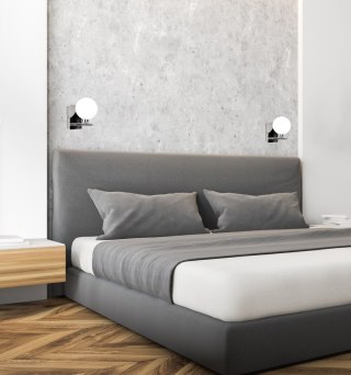 Kinkiet RAISA chrom / biały klosz kula - Candellux Lighting