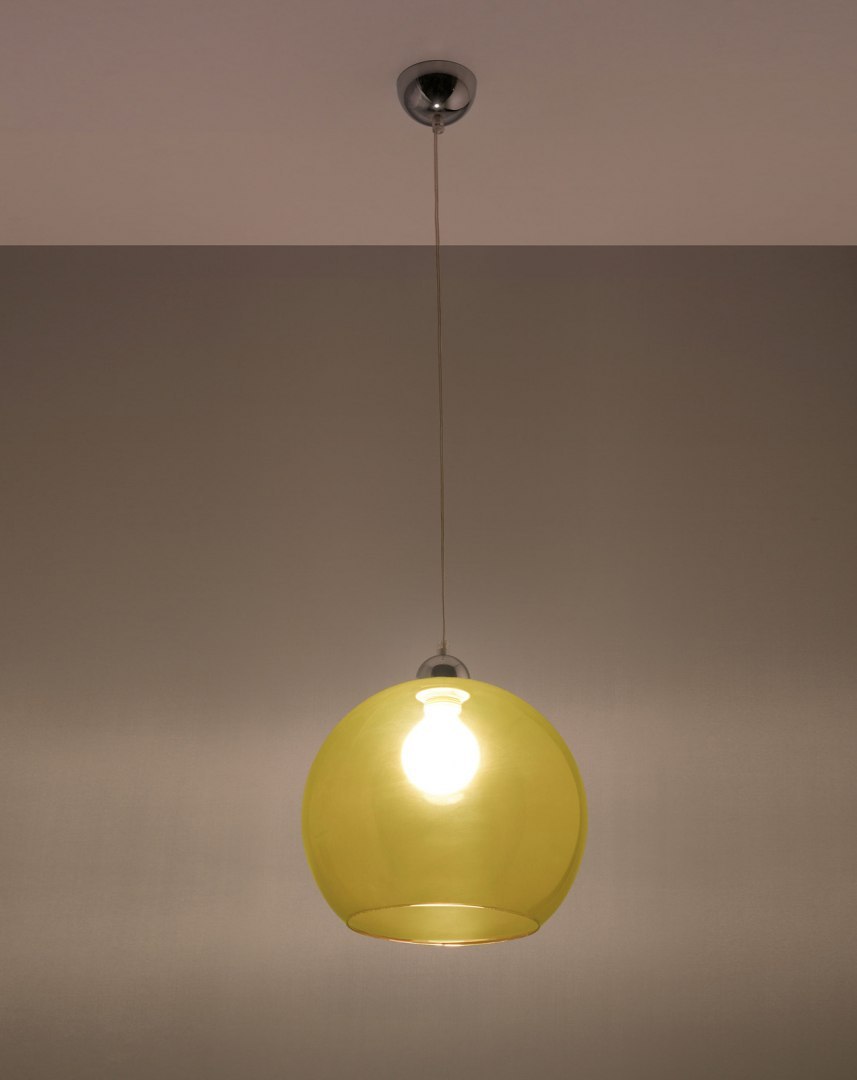 Lampa wisząca BALL żółta zwis szklany klosz kula - Sollux Lighting