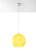 Lampa wisząca BALL żółta zwis szklany klosz kula - Sollux Lighting