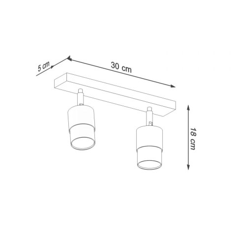 Plafon NERO 2 czarny / złoty podwójny na listwie - Sollux Lighting Plafon NERO 2 czarny / złoty podwójny na listwie - Sollux Lighting
