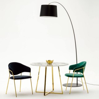 Lampa podłogowa CLEO czarna, włókno szklane, metal - King Home