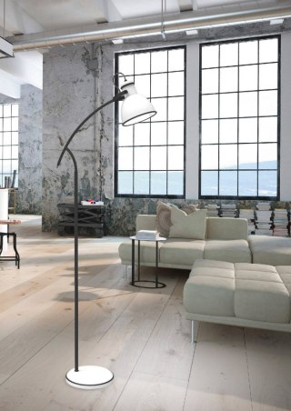 Lampa podłogowa ZUMBA czarno-biała skośna do czytania - Candellux Lighting