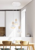 Lampa wisząca PUERTO 3 biały / drewno potrójny zwis kaskada - Candellux Lighting
