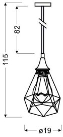 Lampa wisząca GRAF 1 czarna druciana loft - Candellux Lighting