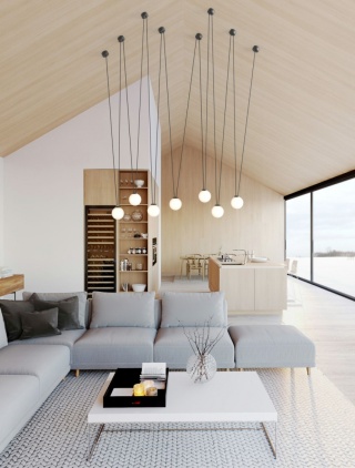 Lampa wisząca MOVO VII podwieszana z kulistymi kloszami - Orlicki Design