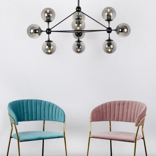 Lampa wisząca PLANETARIO 10 czarna klosze dymione - King Home