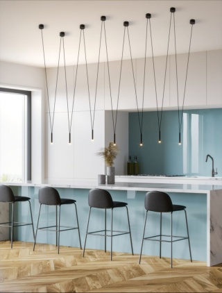 Lampa wisząca VIVA VII Nero podwieszana - Orlicki Design