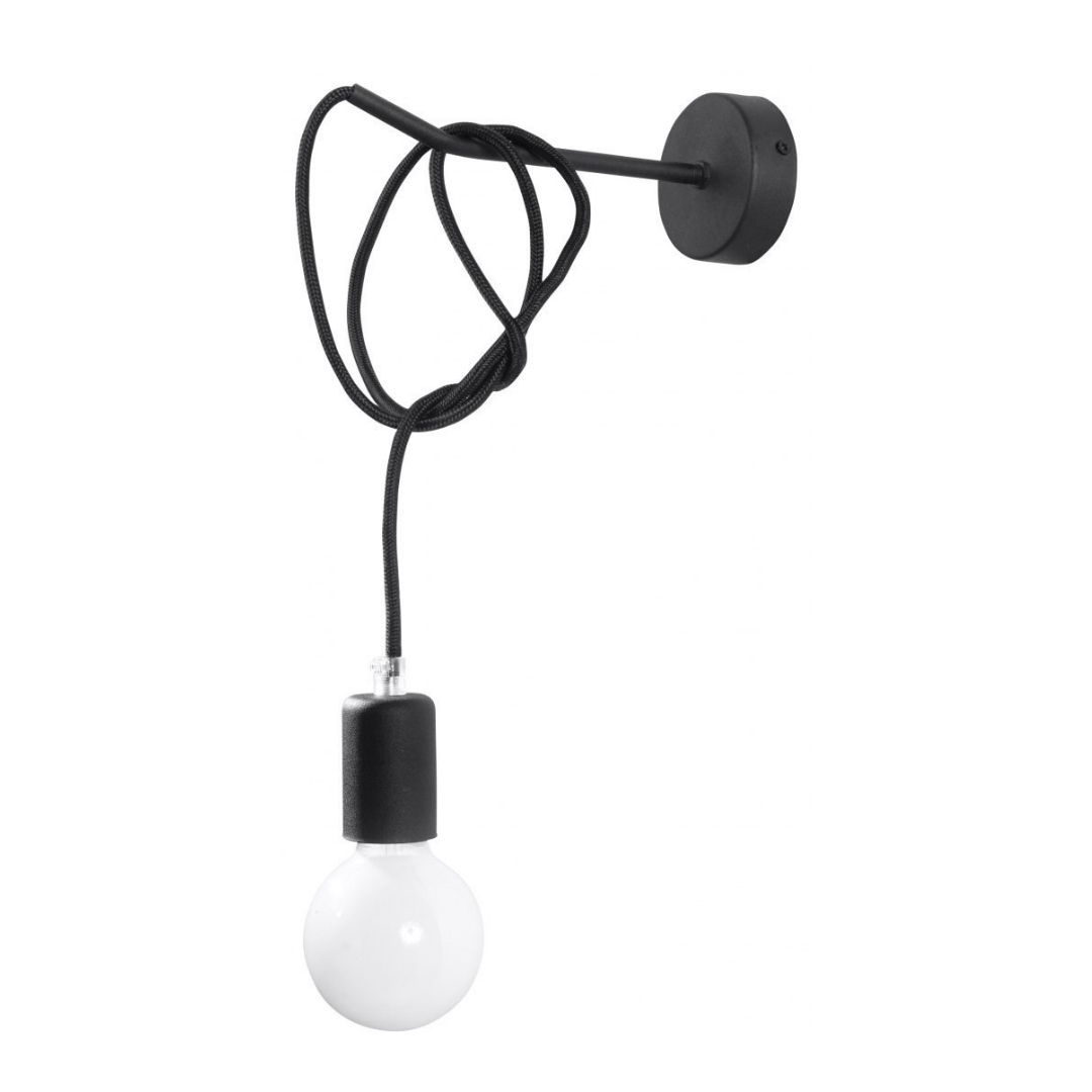 Kinkiet EDISON czarny lampa ścienna w stylu loft - Sollux Lighting Kinkiet EDISON czarny lampa ścienna w stylu loft - Sollux Lighting