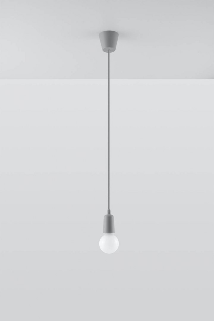 Lampa wisząca DIEGO 1 szara - Sollux Lighting Lampa wisząca DIEGO 1 szara - Sollux Lighting