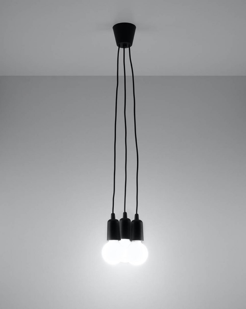Lampa wisząca DIEGO 3 czarna - Sollux Lighting