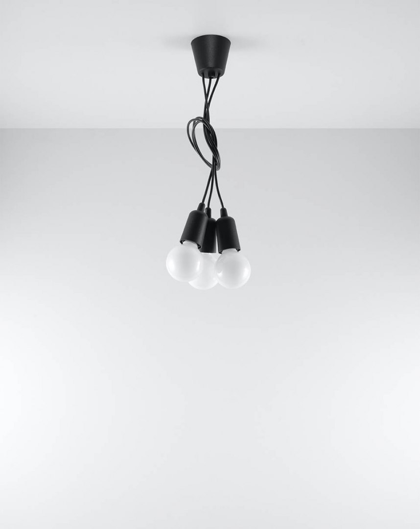 Lampa wisząca DIEGO 3 czarna - Sollux Lighting Lampa wisząca DIEGO 3 czarna - Sollux Lighting
