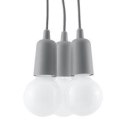Lampa wisząca DIEGO 3 szara - Sollux Lighting