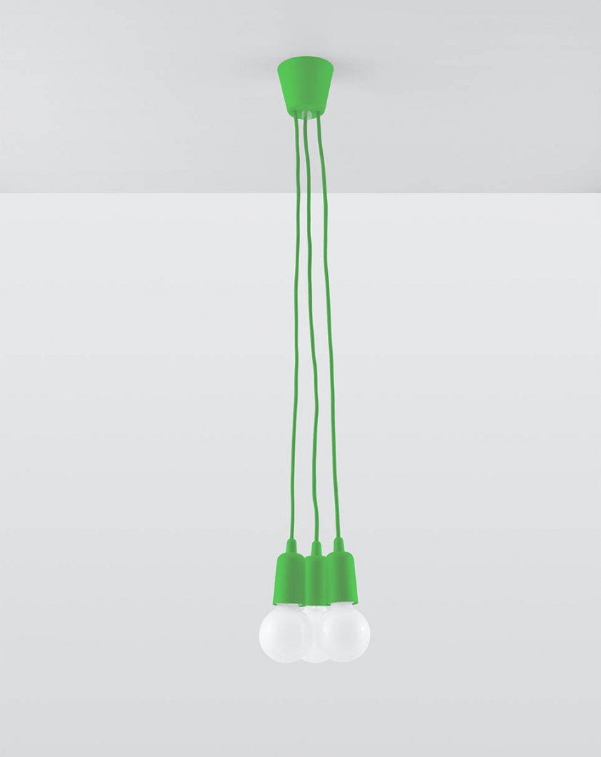 Lampa wisząca DIEGO 3 zielona - Sollux Lighting