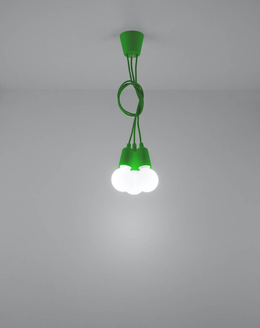 Lampa wisząca DIEGO 3 zielona - Sollux Lighting Lampa wisząca DIEGO 3 zielona - Sollux Lighting
