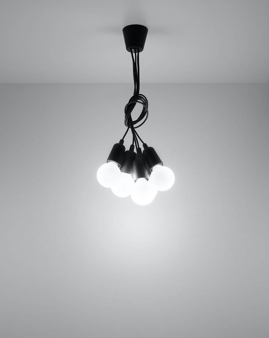 Lampa wisząca DIEGO 5 czarna - Sollux Lighting