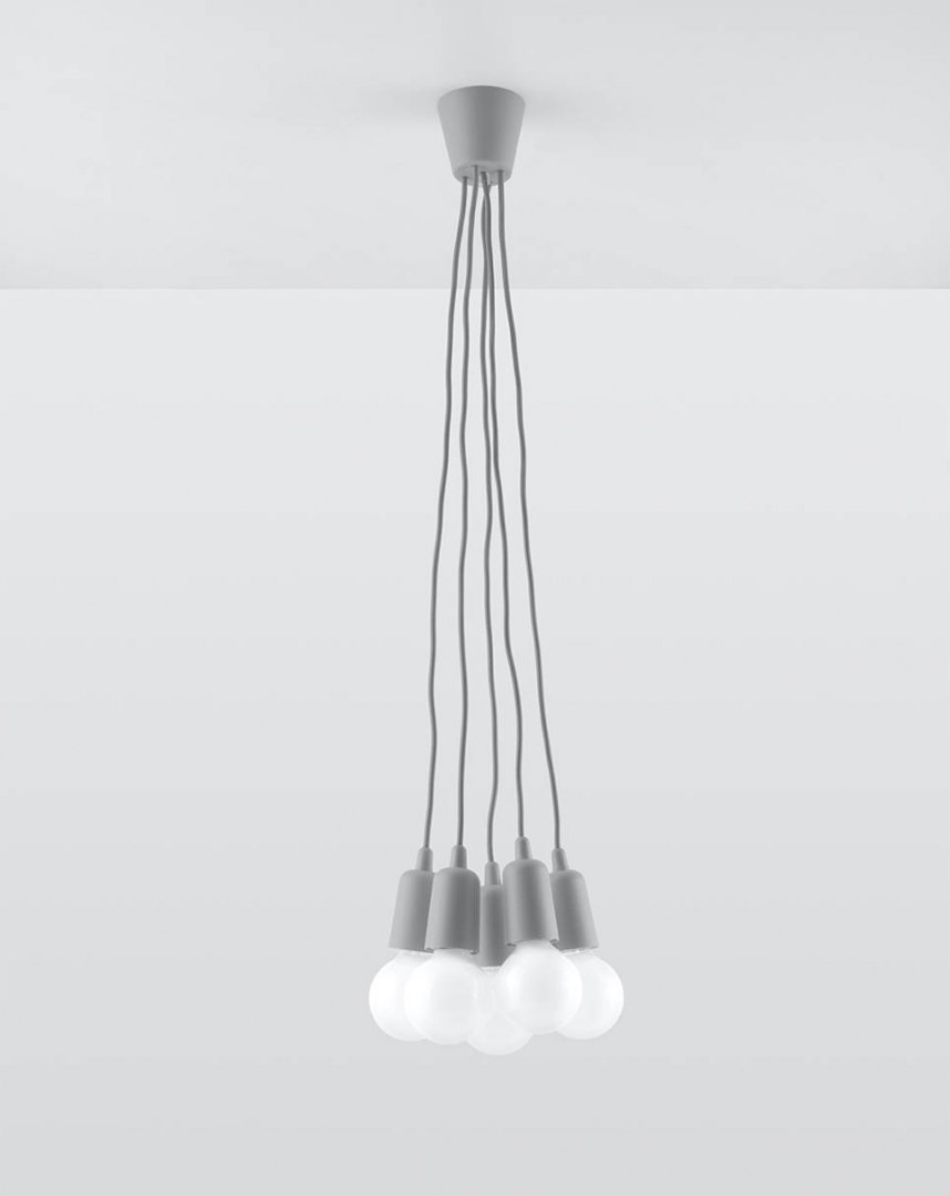 Lampa wisząca DIEGO 5 szara - Sollux Lighting